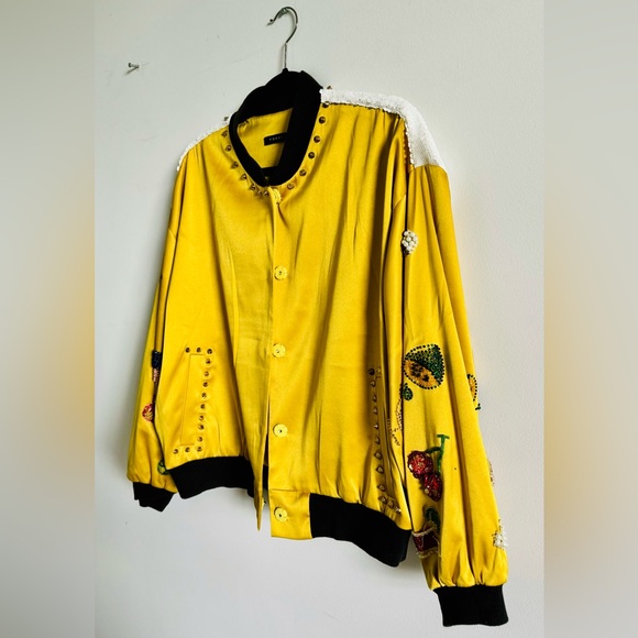 YOHANIX souvenir beads&spangle yellow jacket, s size - Picture 4 of 13